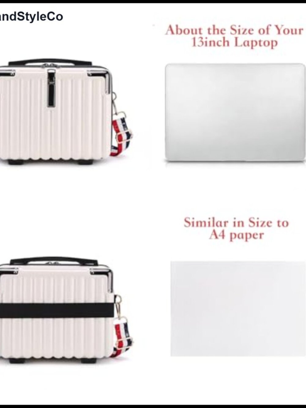 Hard Shell Mini Suitcase Makeup Case ABS Waterproof Travel Organizer with - Picture 3 of 5